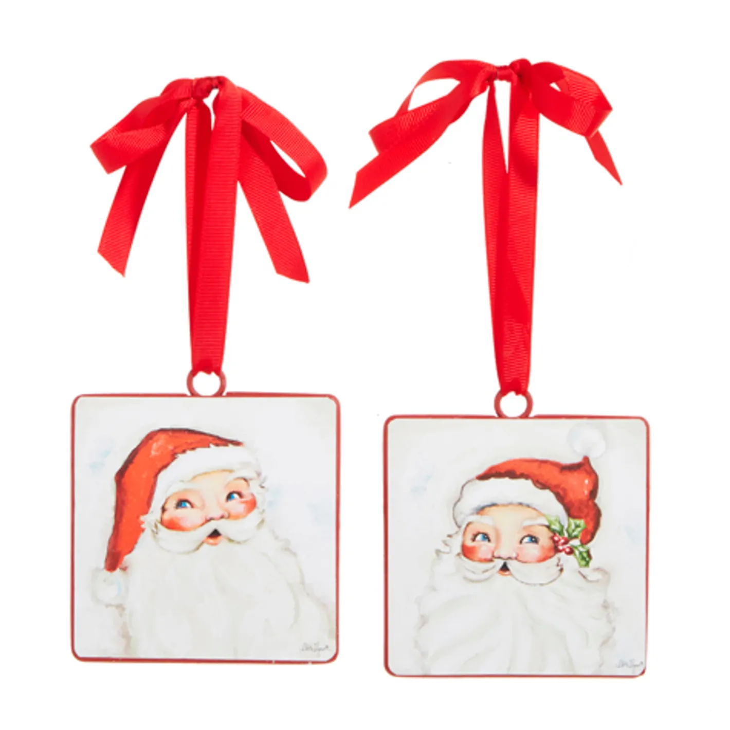 Raz Imports Raz 4" Set of 2 Santa Face Disc Christmas Ornament 4321321 Sale