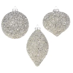 Raz Imports Raz 4" Silver Beaded Glass Christmas Ornament 4322806 Online