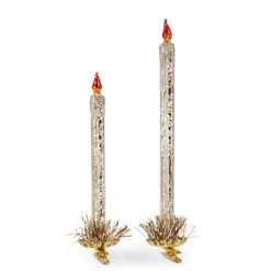 Raz Imports Raz 9.5" Silver Candlestick Clip On Ornaments Set of 2 4524542