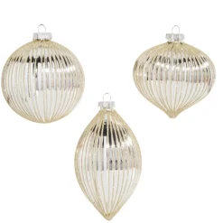 Raz Imports Raz 4" Silver Glitter Ribbed Glass Christmas Ornament 4322885 Clearance