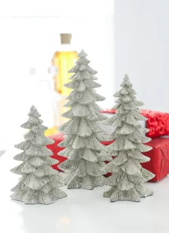 Raz Imports Raz 9.5" Silver Glittered Christmas Tree Figures Set of 3 3211075 Online
