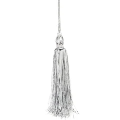 Raz Imports Raz 11" Silver Tinsel Tassel Christmas Ornament 4316136 Hot