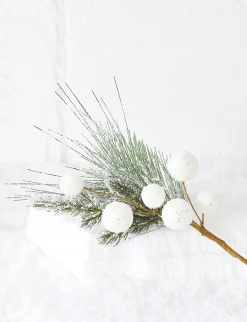 Raz Imports Raz 20" Snowball and Greenery Christmas Tree Pick F4206702 Best