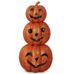Raz Imports Raz 8" Stack of Glittered Jack O Lanterns Halloween Figure 4412113 Online