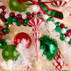 Raz Imports Raz 11.5" Striped Finial Glass Christmas Ornament 4524571 Hot