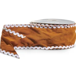 Raz Imports Raz 4" Sueded Gingerbread Wired Christmas Ribbon R4527761 Online