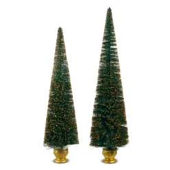 Raz Imports Raz 17" Teal and Gold Bottle Brush Tree with Gold Base Christmas Decoration 4516220 New