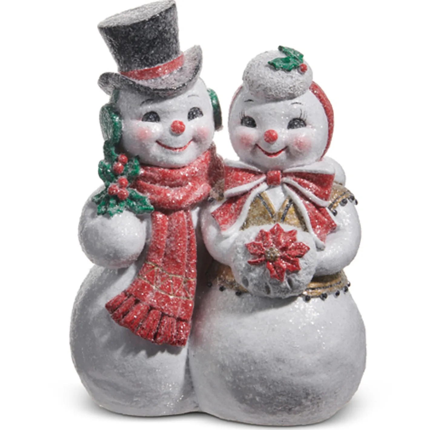 Raz Imports Raz 10.25" The Magic Of Christmas Snow Couple Christmas Figure 4519048 Clearance