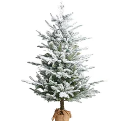 Raz Imports Raz 4.5' Unlit Flocked Tree in Burlap Bag Christmas Decoration 4341765 Sale