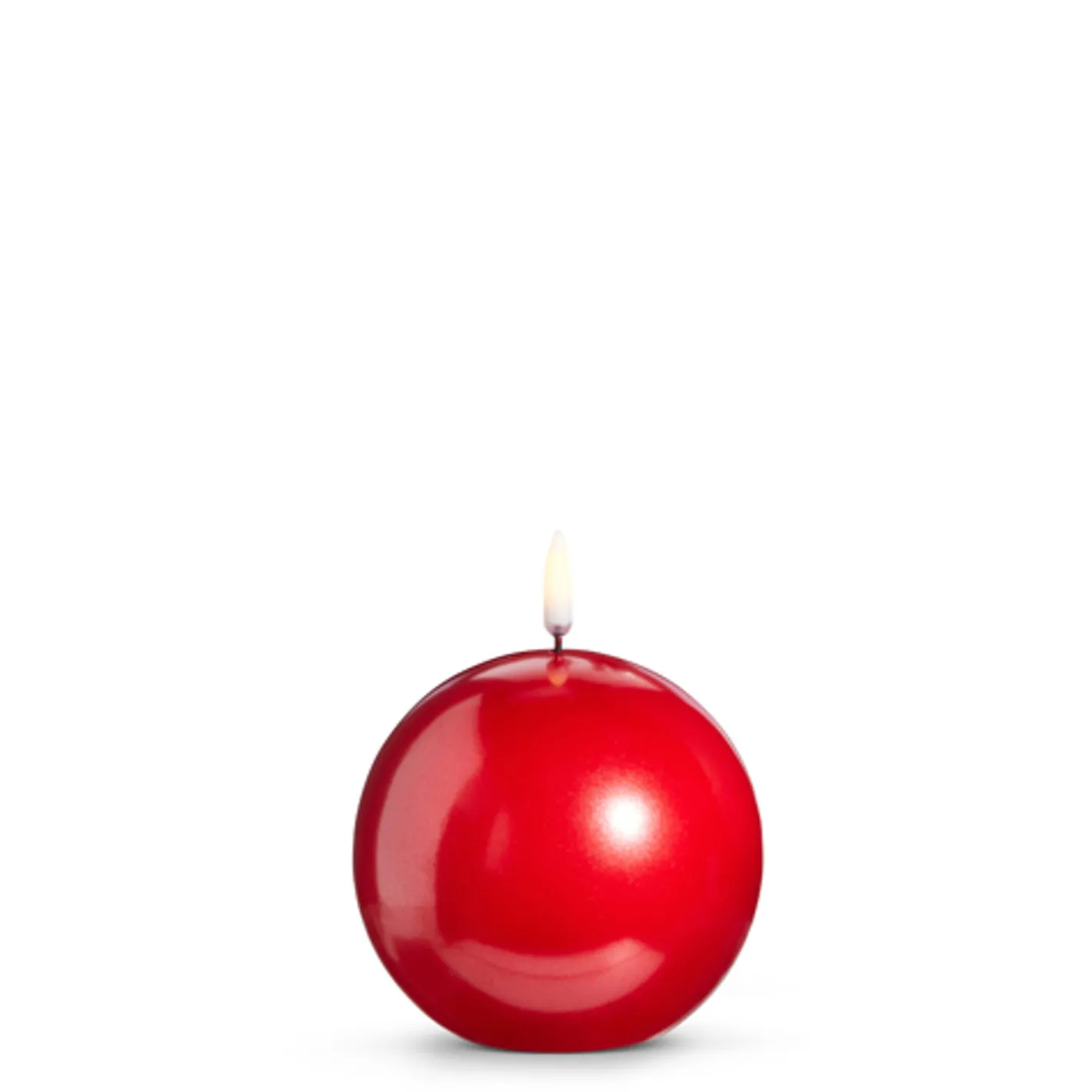 Raz Imports Raz 4" Uyuni Metallic Red Round Battery Operated Candle with Lighted Flickering Wick 4434528