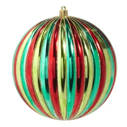Raz Imports Raz 6" Vintage Colorful Striped Ball Christmas Ornament 4432725 New