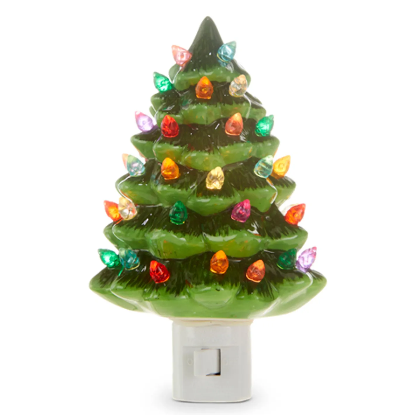 Raz Imports Raz 6" Vintage Green Ceramic Christmas Tree Night Light 4319167 Hot