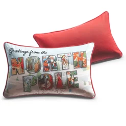 Raz Imports Raz 18" Vintage Postcard Lumbar Christmas Pillow 4321332