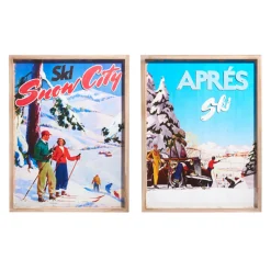 Raz Imports Raz 21.75" Vintage Ski Wall Sign Set of 2 Christmas Decoration 4312361 Best