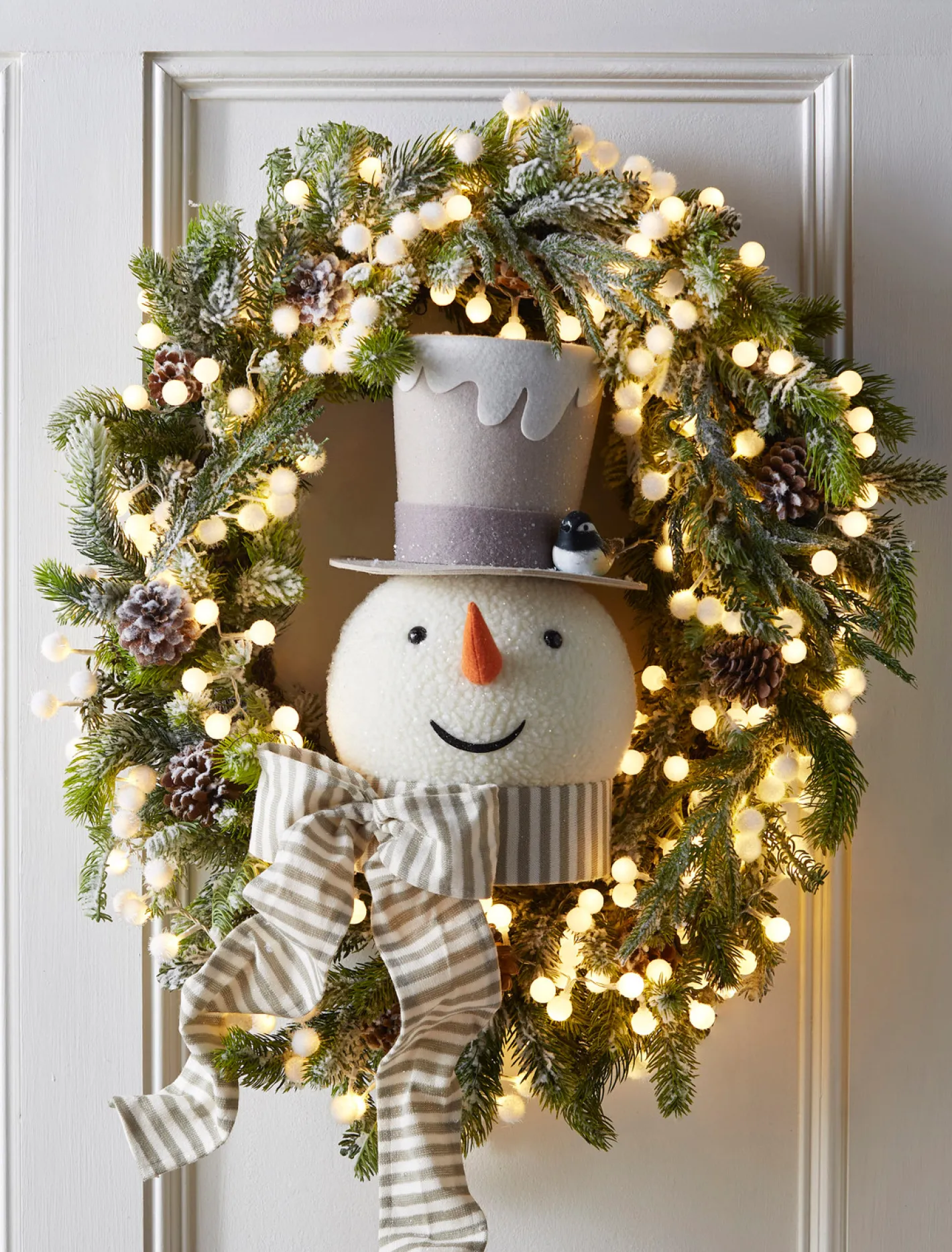 Raz Imports Raz 16" Whimsical Snowman Head Christmas Tree Topper 4416350 Discount