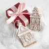 Raz Imports Raz 4" White and Pink Gingerbread Church Christmas Ornament Set of 2 4310202 Discount
