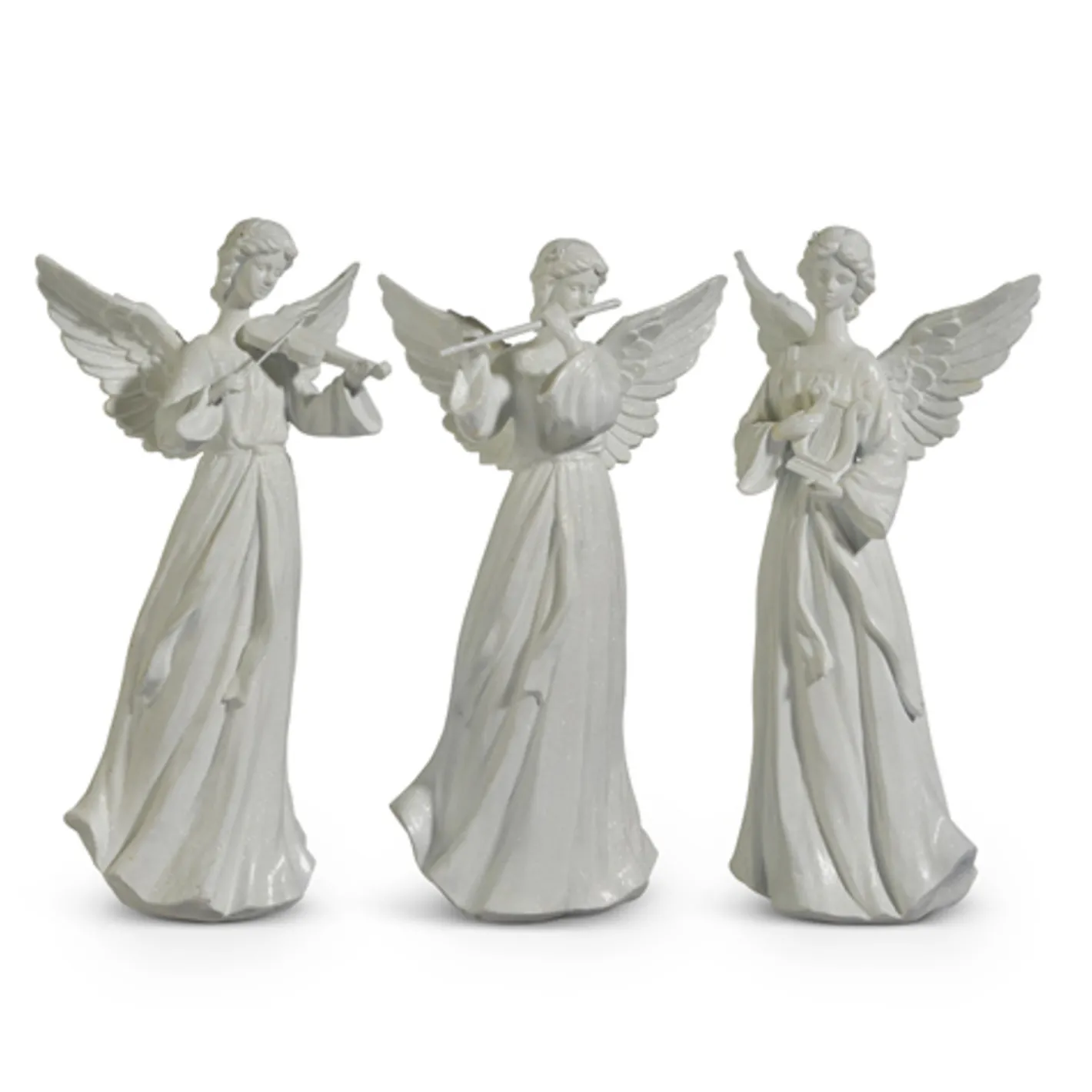 Raz Imports Raz 14" White Angel with Instrument Christmas Figures Set of 3 4411301 Best