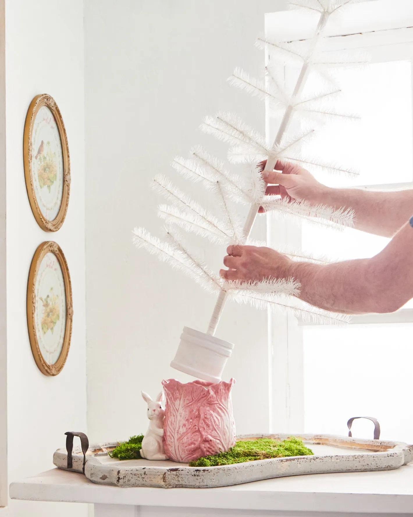 Raz Imports Raz 36" White Feather Christmas or Easter Tree 4416056 New