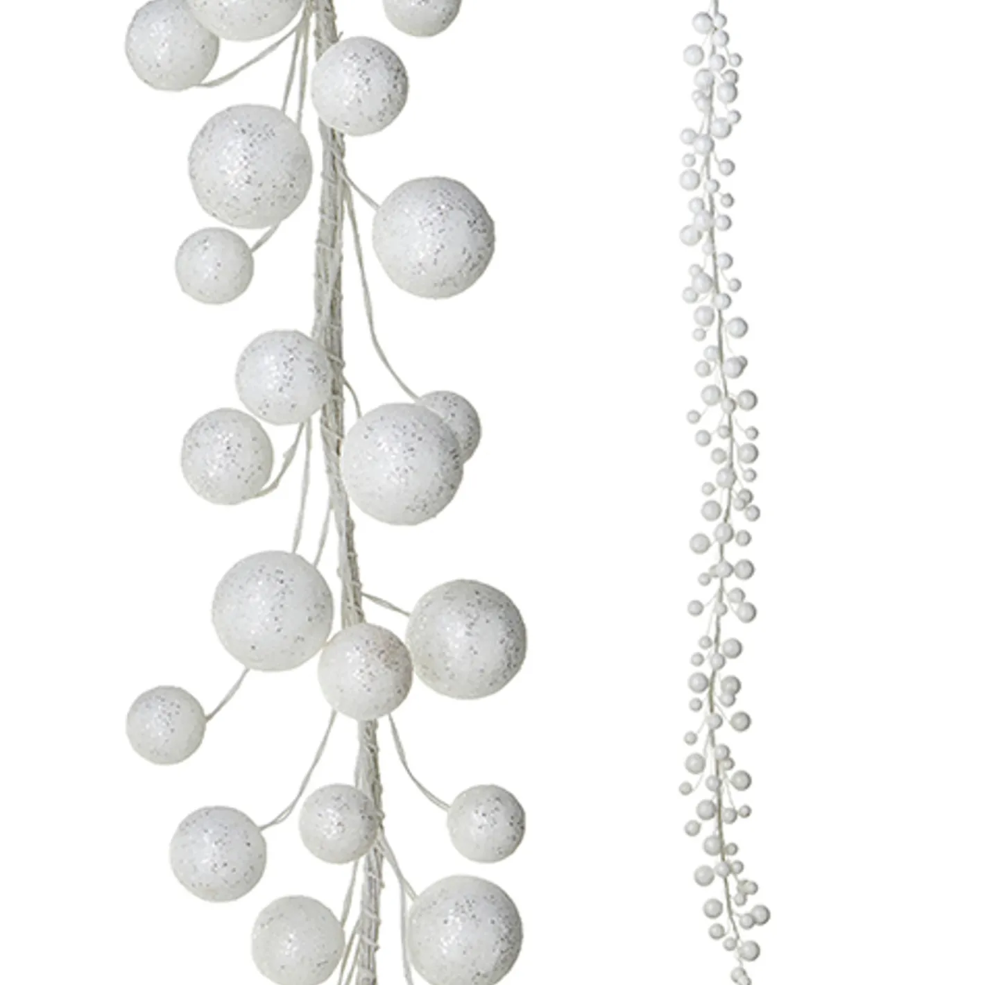 Raz Imports Raz 6' White Glittered Ball Ornament Christmas Garland G4202448 Best