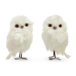 Raz Imports Raz 4.5" White Owl Christmas Ornament Set of 2 4403451 Online