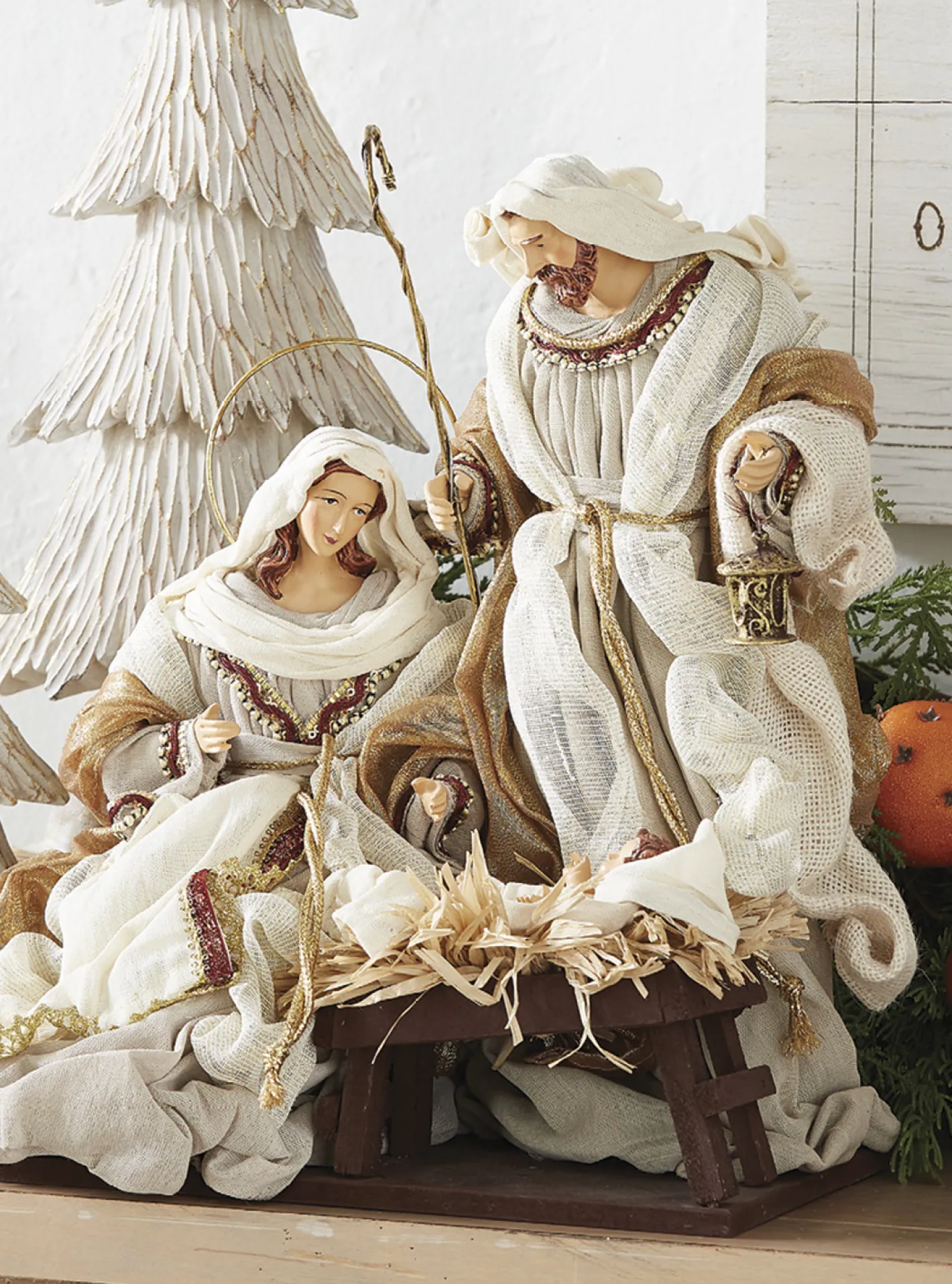 Raz Imports Raz 15.25" Winter White Holy Family Christmas Nativity Scene 4010660 Hot