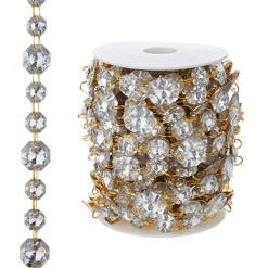 Raz Imports Raz 10 yd Gold and Jewel Crystal Christmas Garland G4202292 New