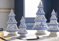 Raz Imports Raz Chinoiserie Delft Blue Christmas Tree Figures Hot