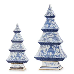 Raz Imports Raz Chinoiserie Delft Blue Christmas Tree Figures Hot