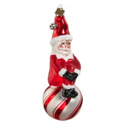 Raz Imports Raz Eric Cortina 6" Having A Ball Santa Glass Christmas Ornament 4453134 Discount