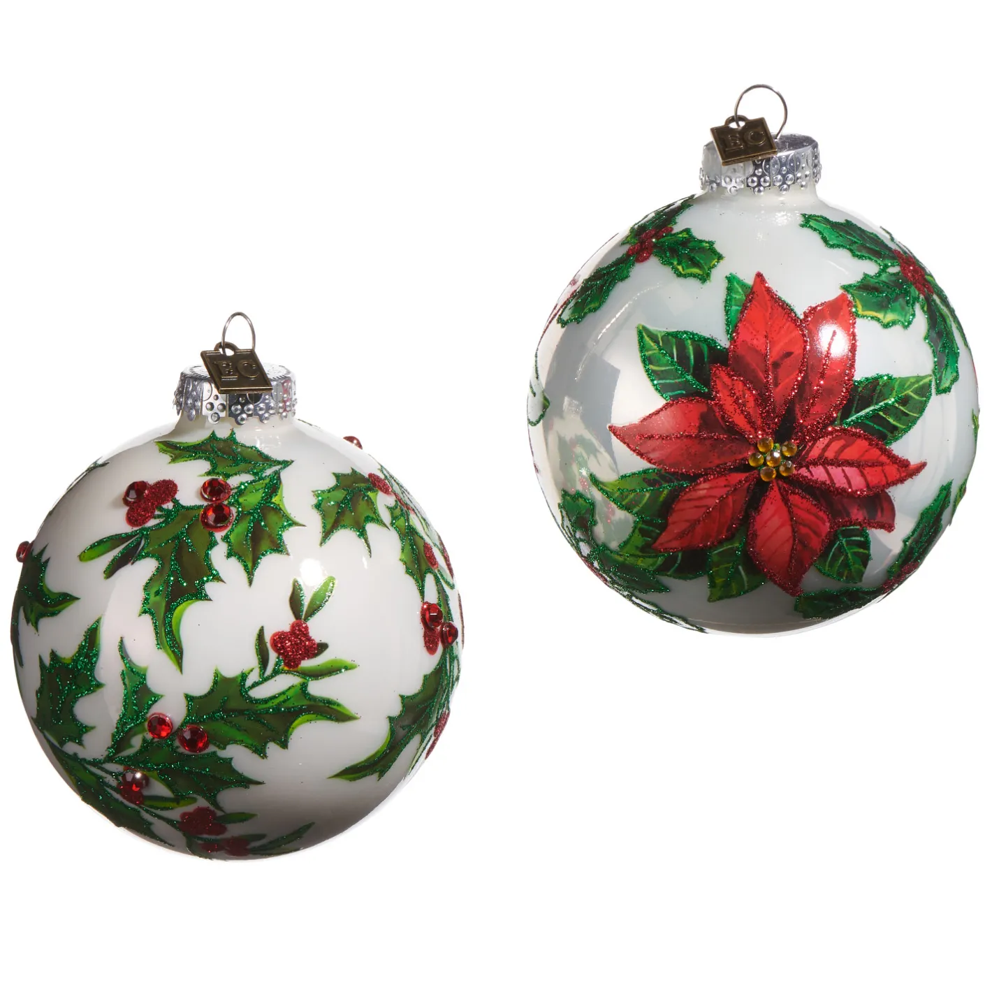 Raz Imports Raz Eric Cortina 3.5" Holly Ball Glass Christmas Ornament 4553103 Hot