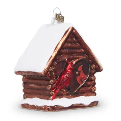 Raz Imports Raz Eric Cortina 4" Home Sweet Home Cardinal Glass Christmas Ornament 4353113 Clearance