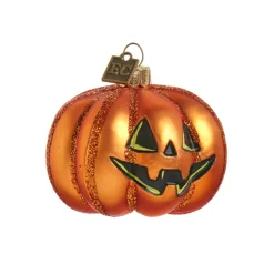 Raz Imports Raz Eric Cortina 2.75" Jack O Lantern Pumpkin Glass Halloween Ornament 4453117 Discount