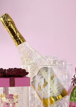 Raz Imports Raz Eric Cortina 12.5" Lighted Christmas Champagne Bottle Water Globe with Swirling Glitter 4419269 Outlet