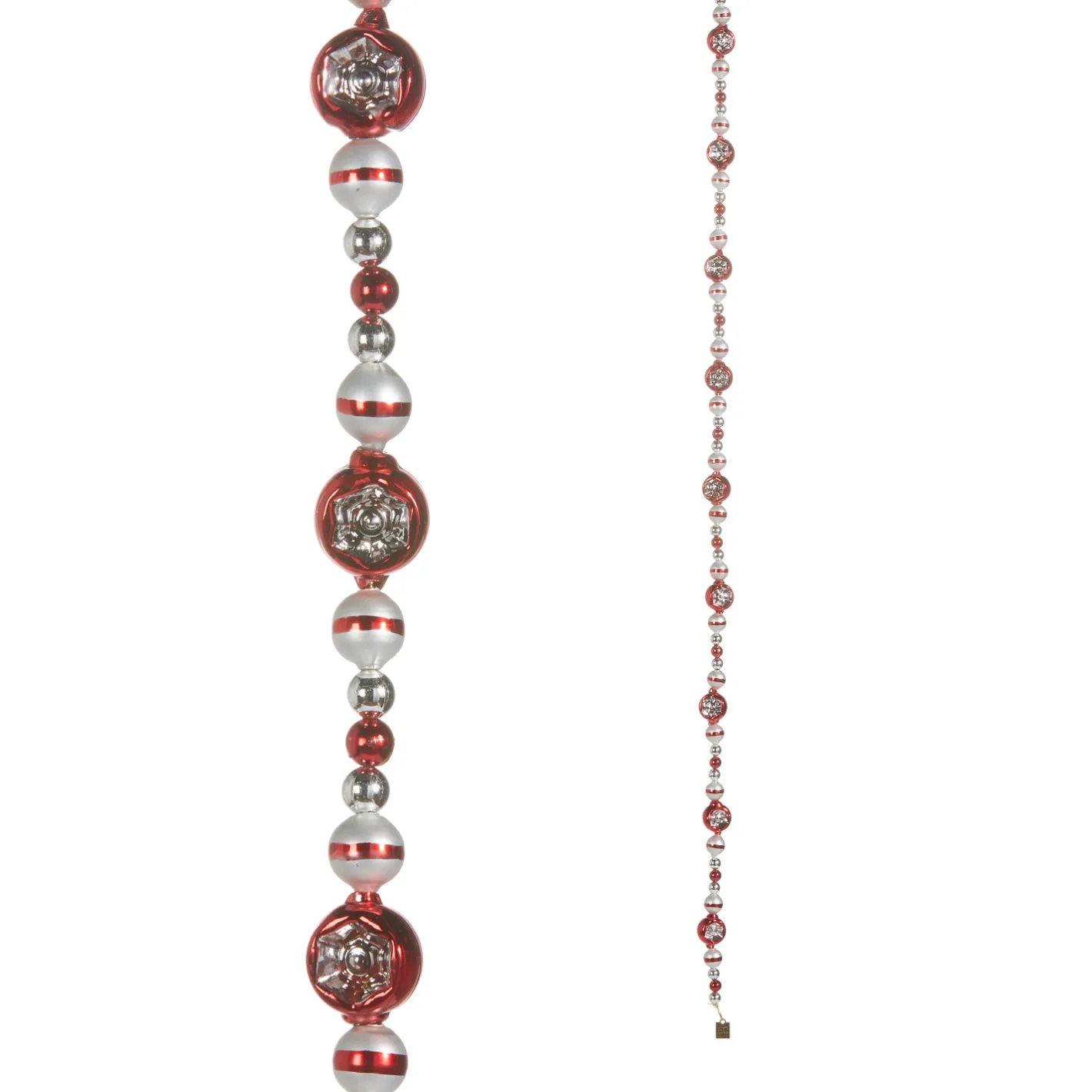 Raz Imports Raz Eric Cortina 6' Red and Silver Reflector Glass Christmas Tree Garland G4353160 Sale