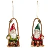 Raz Imports Raz Eric Cortina 5.5" Swing Time Gnome Glass Christmas Ornament 4453130 Outlet