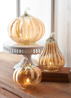 Raz Imports Raz Glass Pumpkins Fall or Halloween Decoration New