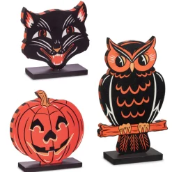 Raz Imports Raz Jack O Lantern, Scaredy Cat, or Owl Block Cut Out Standing Halloween Sign Outlet