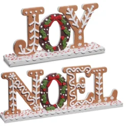 Raz Imports Raz JOY or NOEL Gingerbread Christmas Sign New