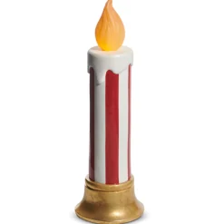 Raz Imports Raz Large Red and White Striped Battery Operated Christmas Candle Decoration New