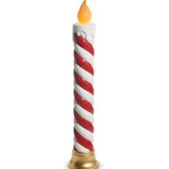 Raz Imports Raz Large Red and White Striped Battery Operated Christmas Candle Decoration New
