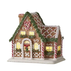 Raz Imports Raz LED Lighted Holiday Spice Gingerbread House Christmas House Figure Online
