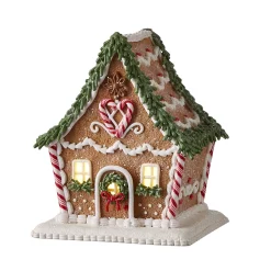 Raz Imports Raz LED Lighted Holiday Spice Gingerbread House Christmas House Figure Online