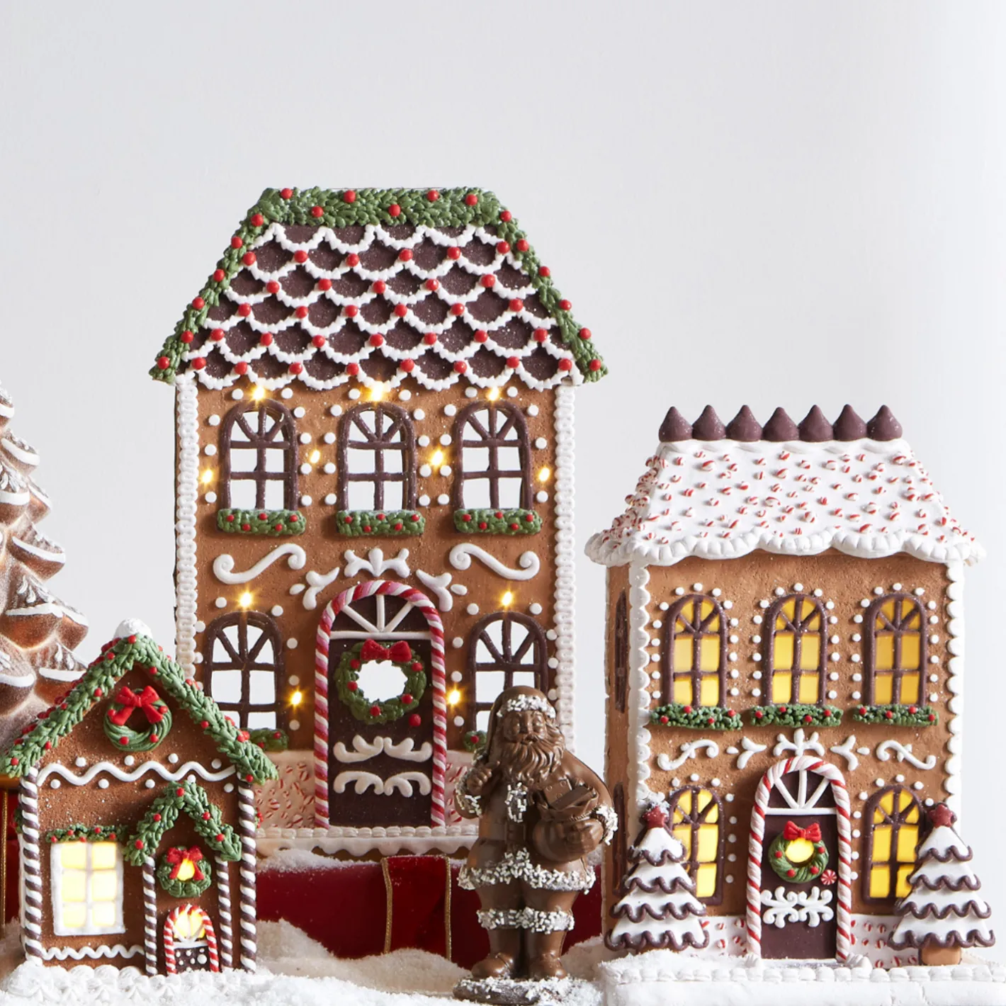 Raz Imports Raz Lighted Chocolate Frosted Gingerbread House Christmas Decoration Hot
