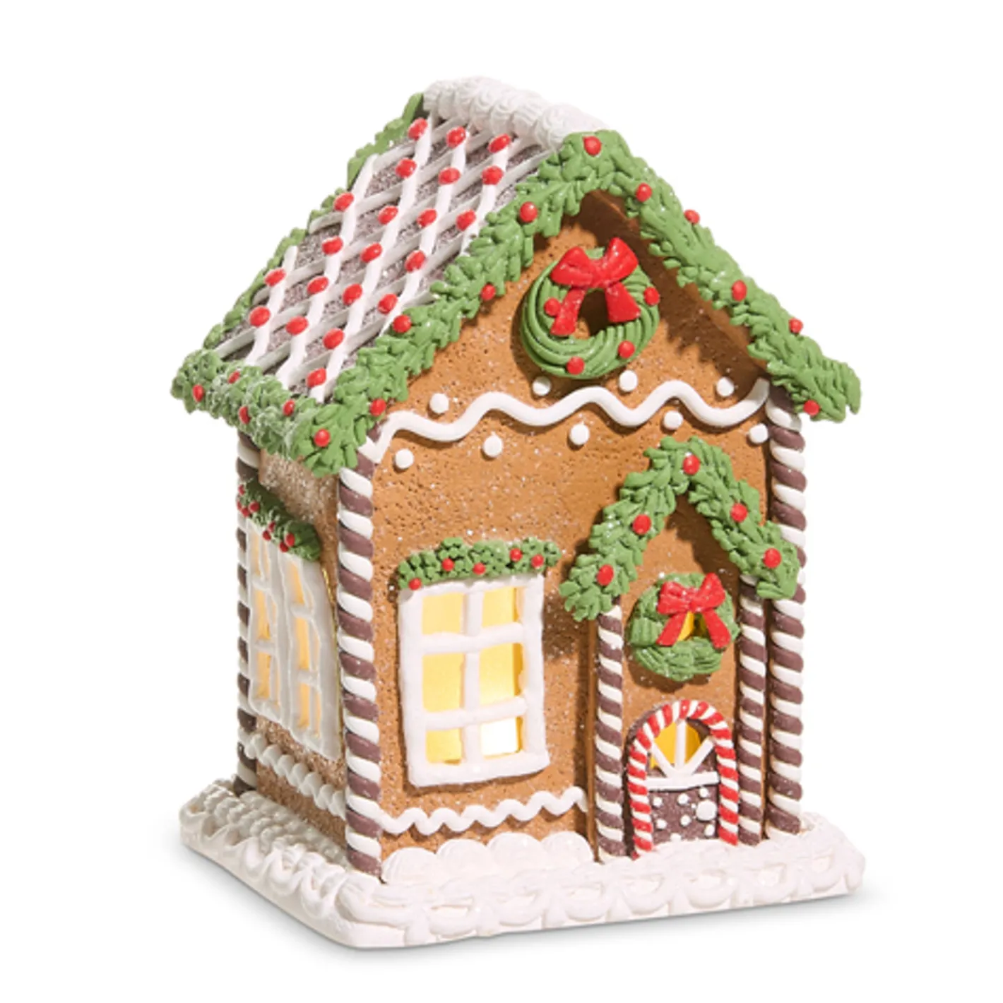 Raz Imports Raz Lighted Chocolate Frosted Gingerbread House Christmas Decoration Hot
