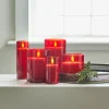 Raz Imports Raz Pillar Battery Operated Flickering Candle In Red Glass Best