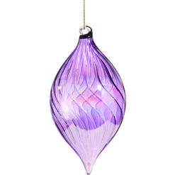 Raz Imports Raz Purple Swirl Blown Glass Christmas Ornament 4523103