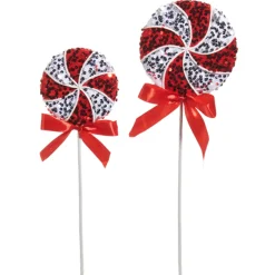 Raz Imports Raz Red and White Glitter Peppermint Christmas Tree Pick F4506744 Best