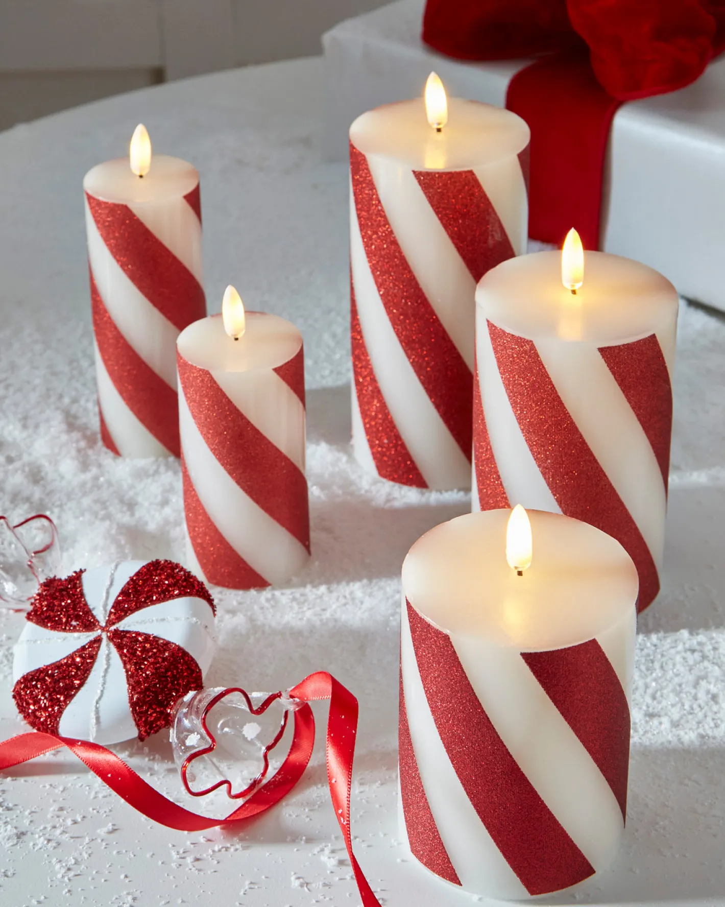 Raz Imports Raz Red and White Striped Flameless Candle Best