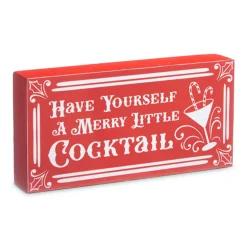 Raz Imports Raz Red High Shine Block Christmas Cocktail Sign Best