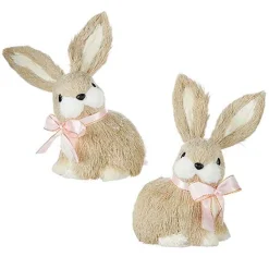 Raz Imports Raz Set of 2 7" Sisal Bunny Decorations 4253304